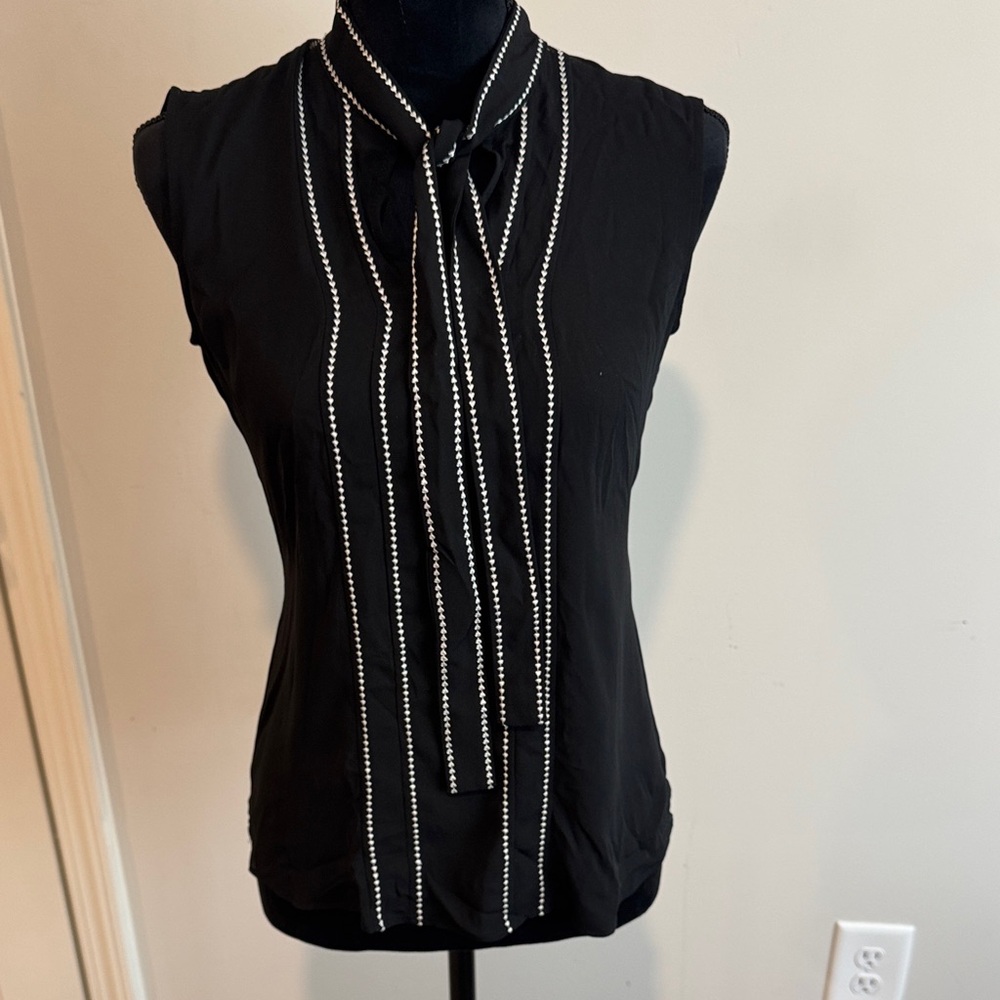 White House Black Market Black Sleeveless Blouse